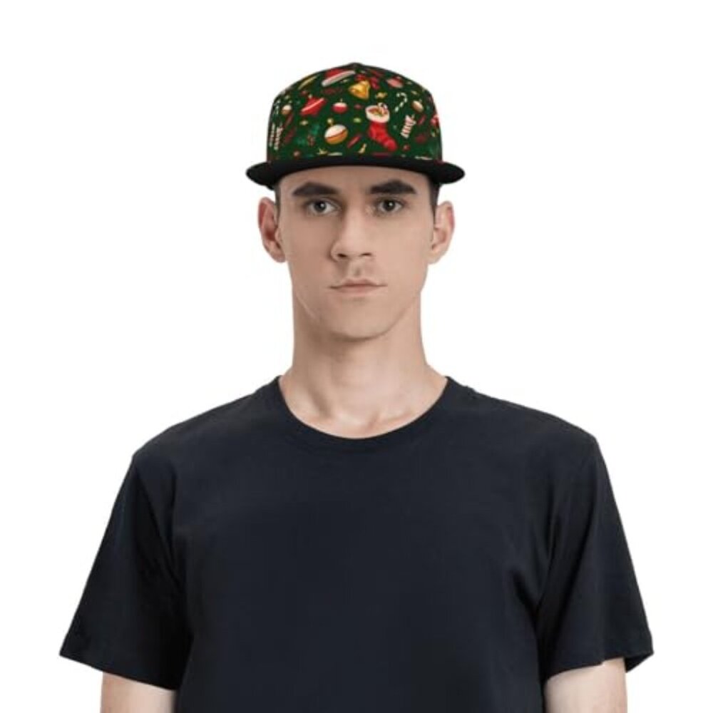 Snapback Baseball Cap Adjustable Flat-Brimmed Hip… - image 7